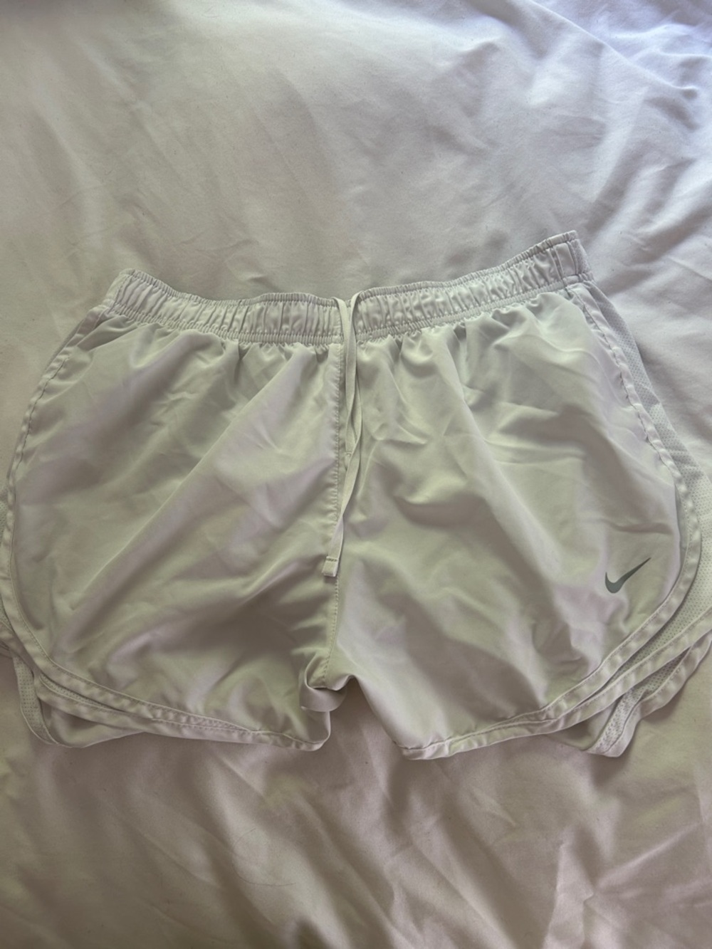 Nike Women's White Athletic Running Shorts with Swoosh